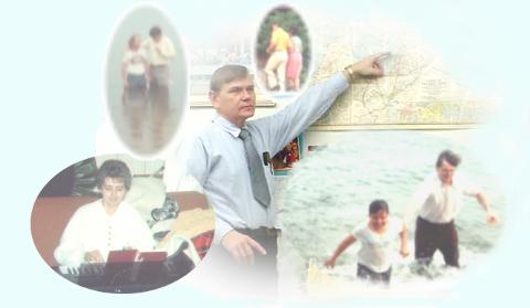Collage of images of Pete and Dorcas Macinta in various aspects of ministry